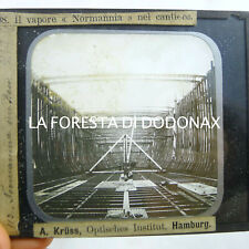 lanterna magica FOTO 1890 ANTICA NAVE NORMANNIA BARCA MARINA