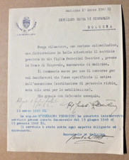 806z-MEDICINA BOLOGNA DICHIARAZIONE X CONCORSO SOSTITUZIONE RICHIAMATI ARMI 1942