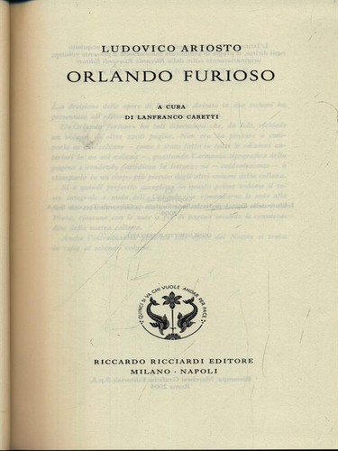 Ludovico ariosto orlando - ludovico,