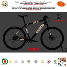 Kit adesivi riflettente telaio bike mtb sticker reflective bomb sponsor smile