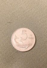 Moneta 5 Lire Delfino del 1952 Repubblica Italiana . Molto Rara.