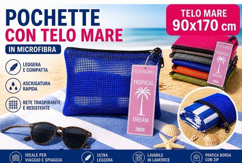 Pochette telo mare spiaggia - +,