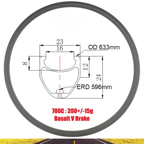 Cerchio carbonio 700c 23mm - carbonio,