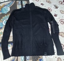 Maglione con zip lunga lana