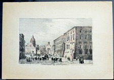 Vecchia incisione. Castel Capuano. Napoli. Palazzo di Giustizia