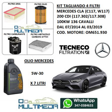 TAGLIANDO 4 FILTRI OLIO ORIGINALE 5W30 MERCEDES CLA 200 CDI 100KW 136 CV CAVALLI