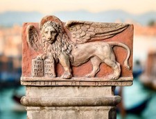 Bassorilievo leone di San Marco pace, in terracotta  appendere 40x23 cm