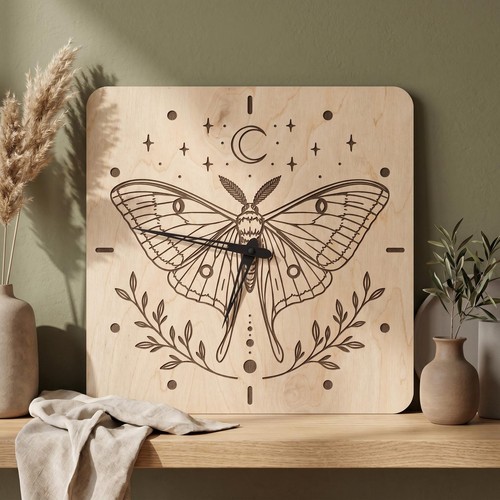 Moon luna moth - moth, orologio