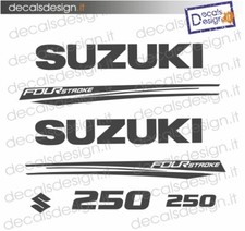 Adesivi motore fuoribordo Suzuki 250 cv four stroke 2021 SCRITTE NERO MATTO
