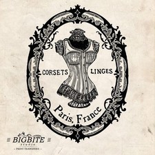 DECALCOMANIA ACQUA: Shabby Chic Corsetto Francese Pubblicità Susan (Trasferimento Stampa Mobili) #003