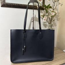 Borsa Cambridge Satchel East West tote bag nappa con chiusura magnetica blu navy