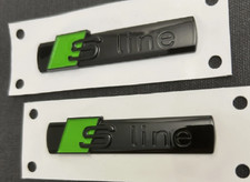 Black green line emblem - black/green,