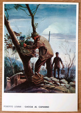 CARTOLINA CACCIA AL CAPANNO ROBERTO LEMMI CACCIATORE EDITORIALE OLIMPIA