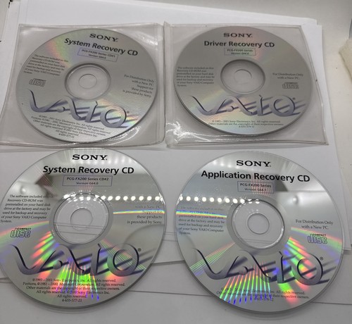 Sony system recovery discs - system,