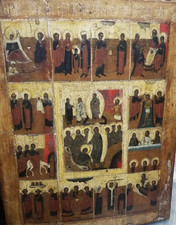 Icona antica le 12 feste del 700 russia