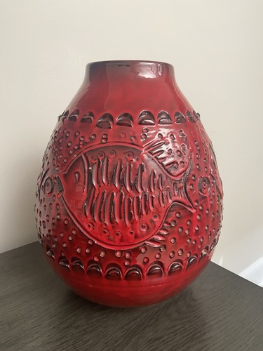 Large red midcentury albino - red,