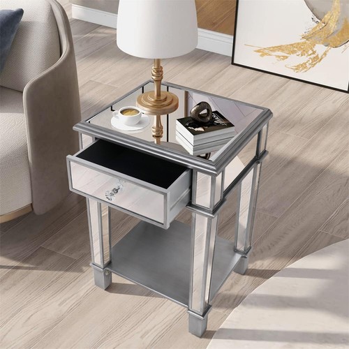 Accent silver mirrored end - silver,