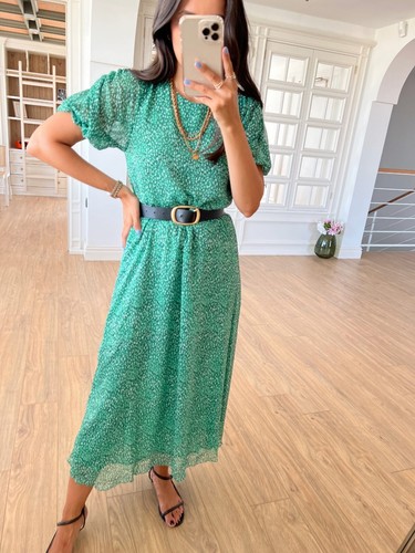Zara abito midi verde - verde, stampato