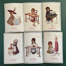 6 Cartoline A.Bertiglia Serie Mestieri. Viaggiate Formato Piccolo Primi 900