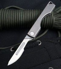 Portachiavi in titanio coltello utilità tascabile lama bisturi coltello pieghevole da esterno EDC