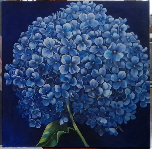 Quadro olio tela blu - tela.,