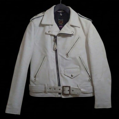 Giacca schott pelle bianca - giacca,