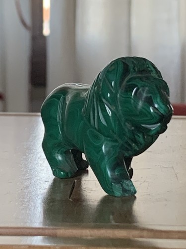 Scultura leone malachite - leone,