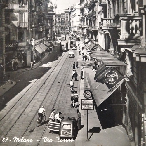 Cartolina antica milano via - cartolina,