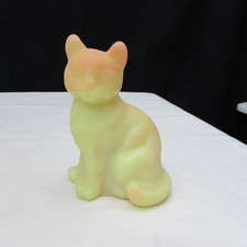 Fenton Burmese Satin GSE gatto seduto non decorato 1993 BAGLIORE!!!!!! W279