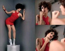 ABITO DENNY ROSE ROSSO SWAROSKY TAGLIA L NUOVO