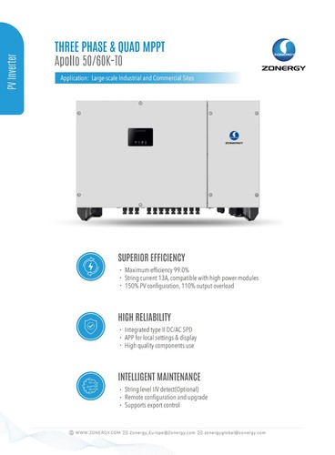 Zonergy inverter 60kw - 60kw, trifase