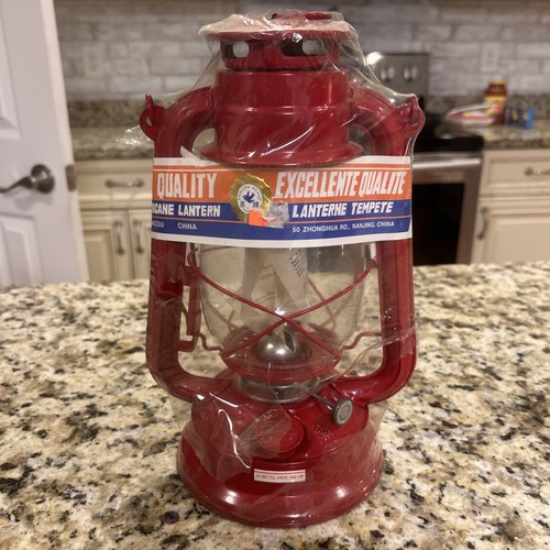 Unused red hurricane lantern - red,
