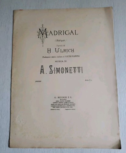 Spartito madrigal ulrich - spartito, h.