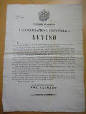 1854-AVVISO-PROVINCIA DI BELLUNO-PREMI INVENZIONI MECCANICA, AGRICOLTURA 