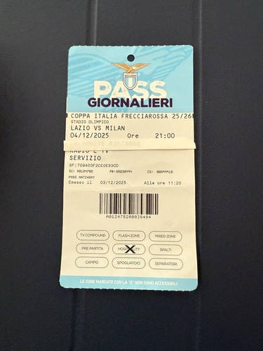Biglietto pass originale lazio - biglietto/pass,