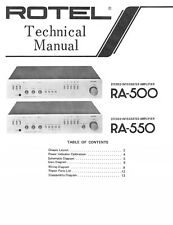 Manuale di servizio - Manuale di servizio per Rotel RA-500, RA-550 