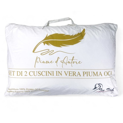 Guanciali piume autore set - guanciali, d'autore,