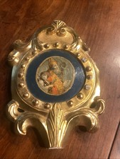 Astile Da Confraternita Dei Fabbri Ferrai In Legno Scolpito E Dipinto