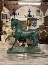 Francesco Messina Scultura Cavallo in bronzo in patina verde