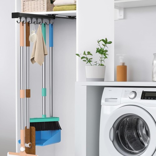 Pull out broom holder - out, w/