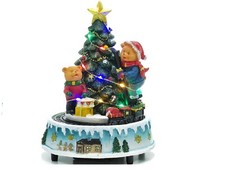 Giostrina albero di natale orsetti trenino in movimento luci musica giostra h21 