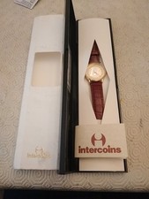 OROLOGIO VINTAGE Intercoins Quadrante riproduzione moneta 1 €uro nell'anno 1999 