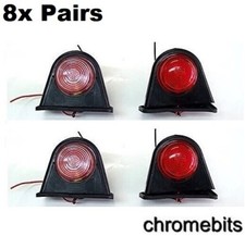 8 Coppie Lato Gomma Luce Luci di Ingombro 12/24v Omologato Per Rimorchio Camion