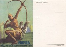 A6807) BREDA, FUCILI PER CACCIA E TIRO,DONNA CON ARCO, ILLUSTRATORE BOCCASILE