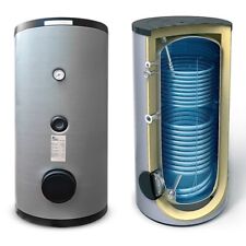 Bollitore vetrificato 500 lt doppio serpentino fisso, coibentazione in PU rigido