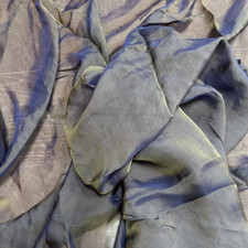 Mood chiffon di seta oro e blu