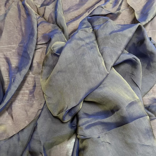 Mood chiffon seta oro - oro, blu