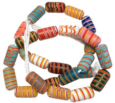 Bead Strand, Glass Lamp Work, 25 Pcs, Bright Colors, 18mm, 3mm Holes, Indonesian