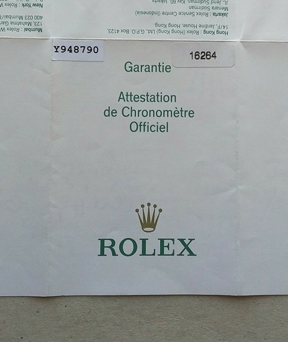 Rolex guarantee warranty - warranty, paper