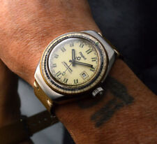 PHIGIED CARIBBEAN RARE 42MM "JUNIOR" 200 MT OVERSIZED DIVER BAKELITE BEZEL WATCH